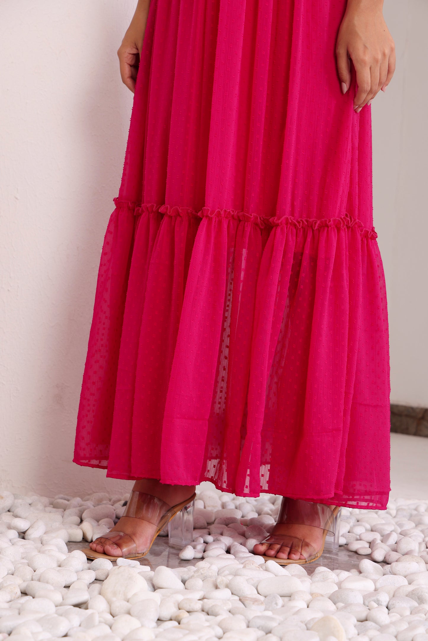 Fuchsia Frenzy Sleeveless Maxi Dress