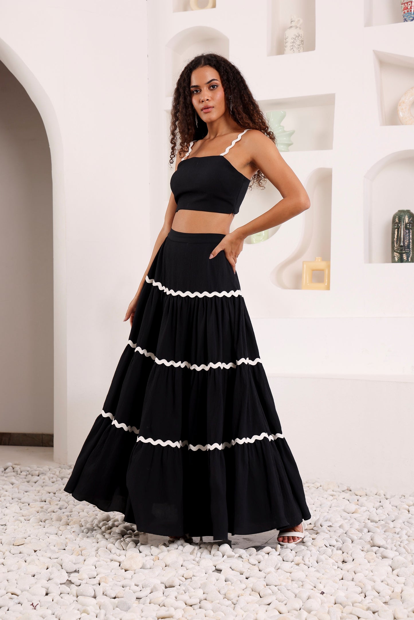 Midnight Waves crop Top
