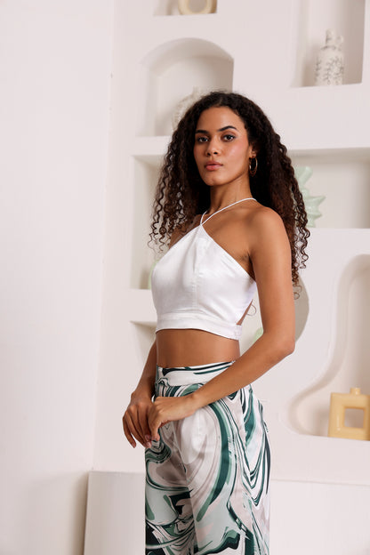 Marble Waves & Satin Shine Crop-Top