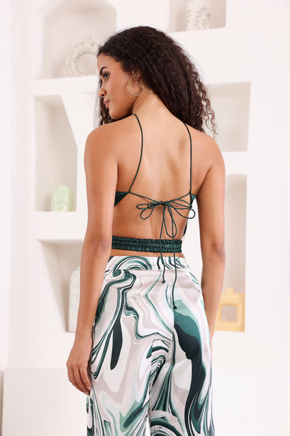 Marble Wave wide-leg trouser