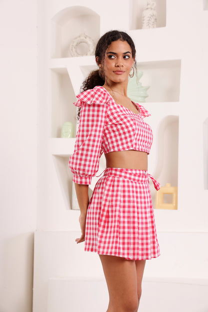 Flirty Gingham Checkmate crop-top