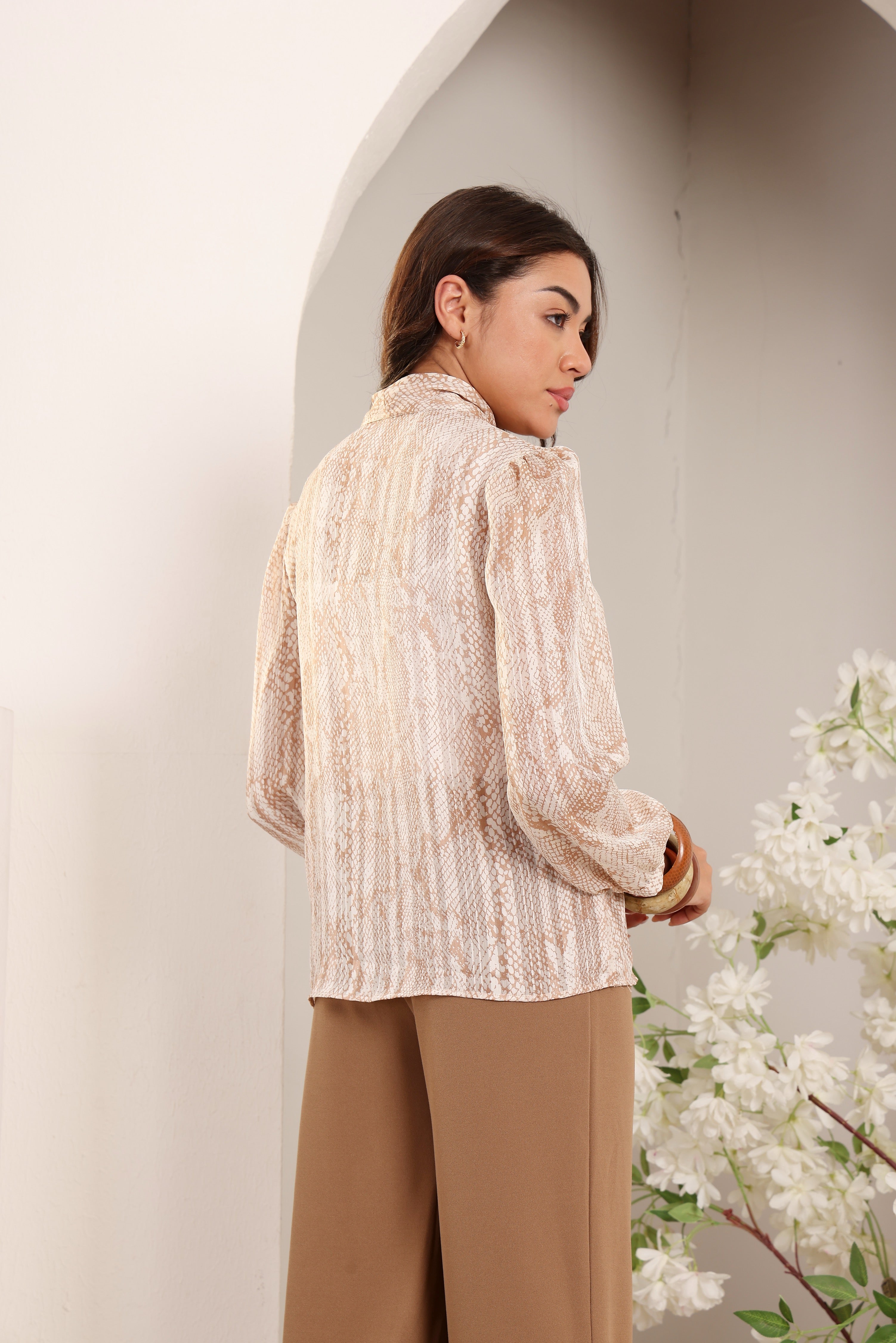 Luxe Sheen Ruffle Blouse