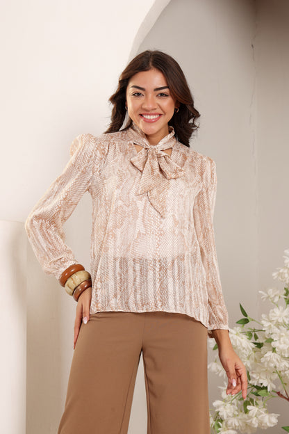 Luxe Sheen Ruffle Blouse
