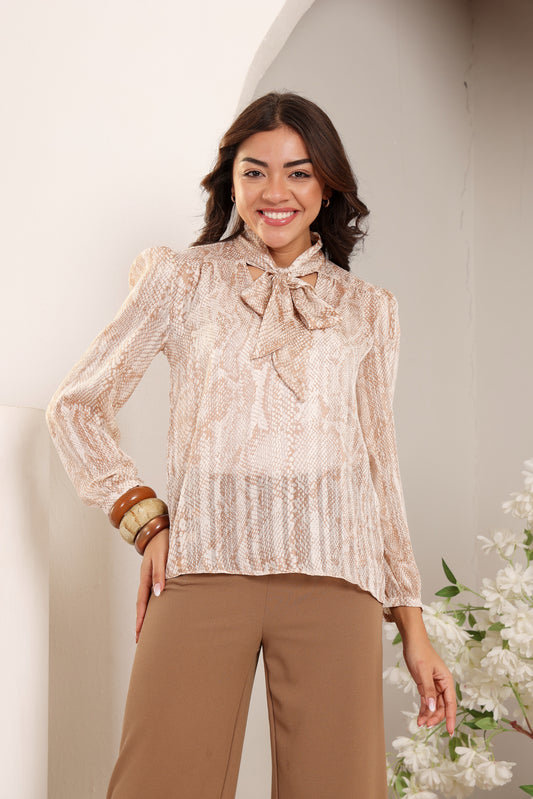 Luxe Sheen Ruffle Blouse