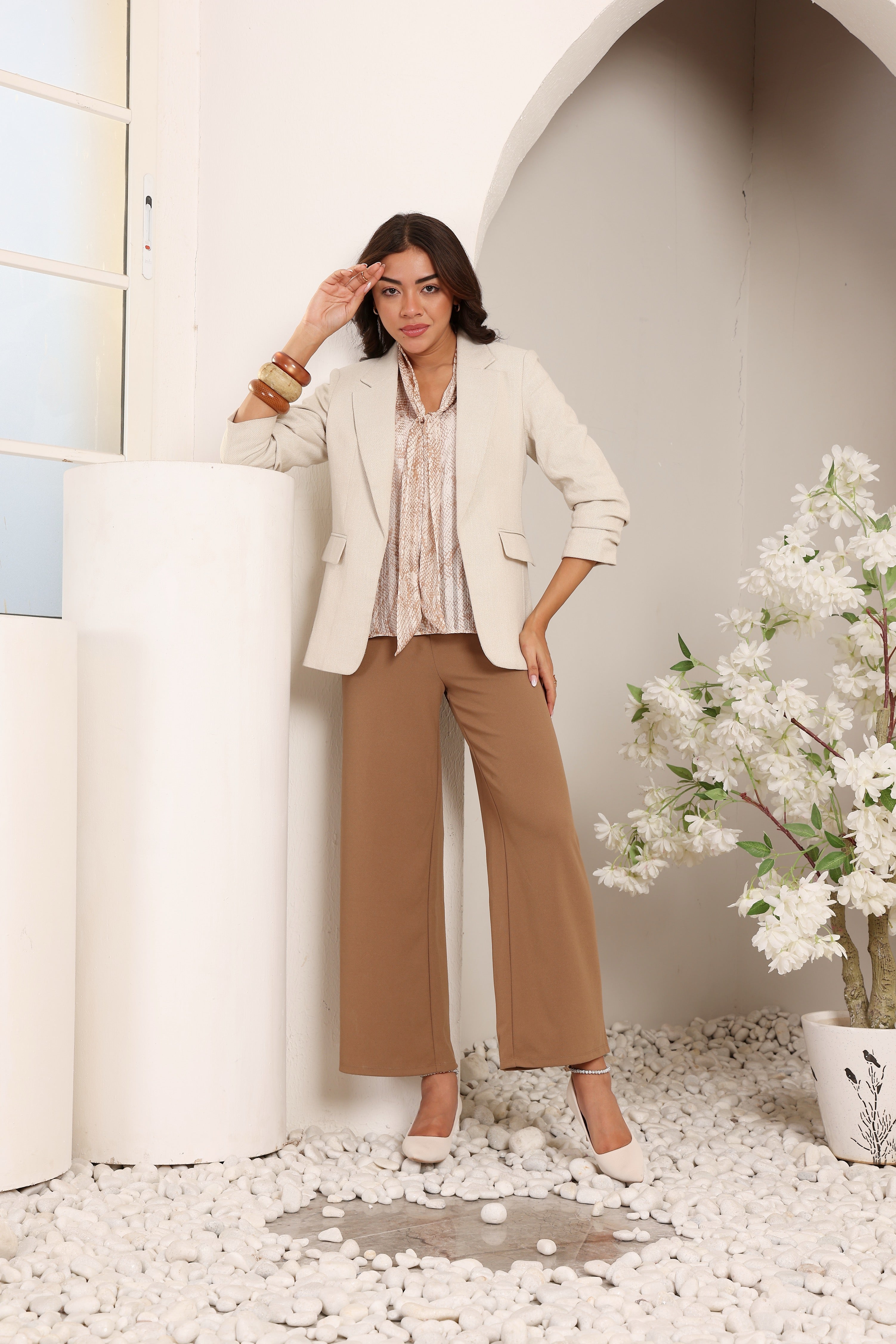 Luxe Sheen Ruffle Blouse