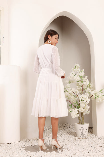 Snow Blossom Boho Dress