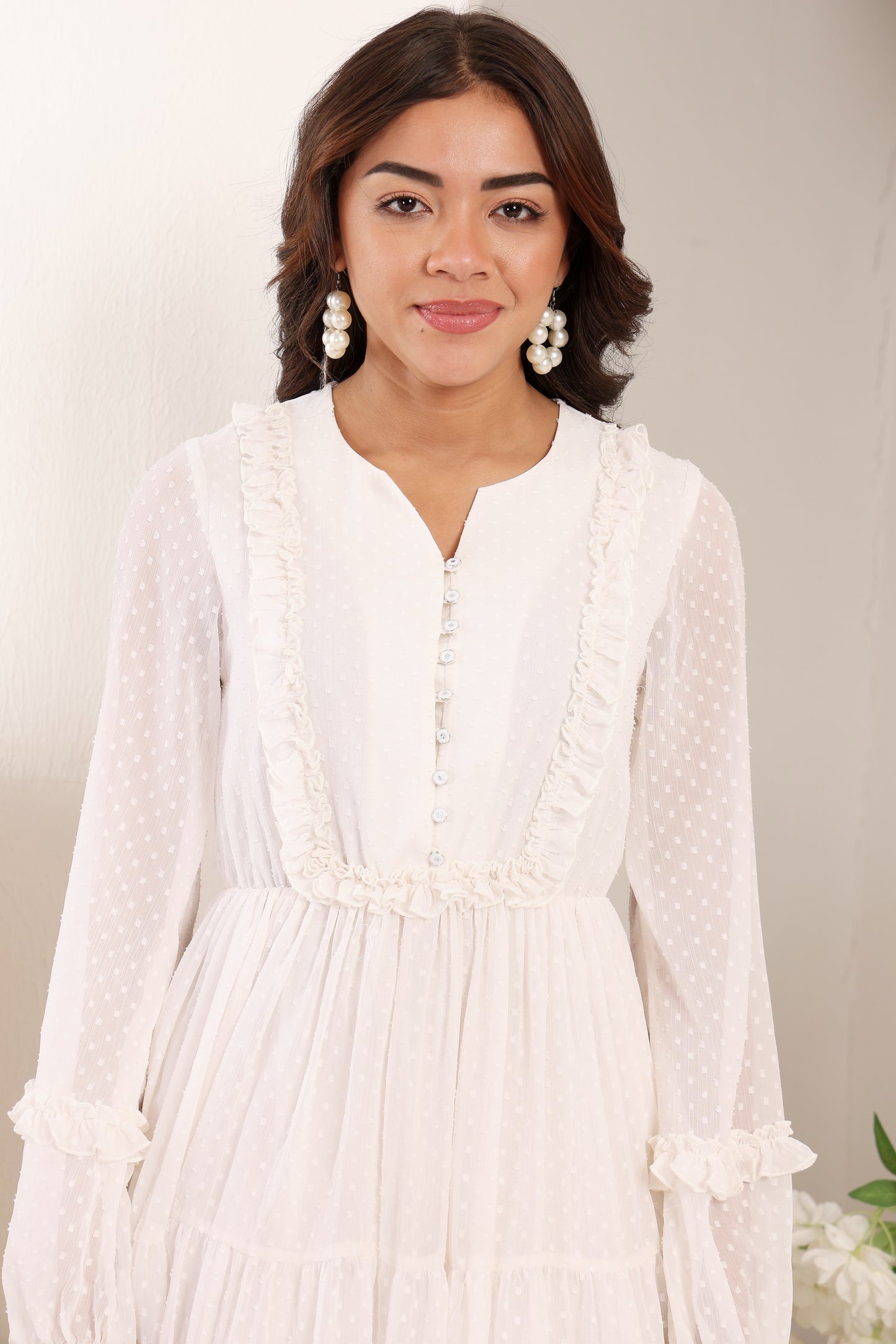 Snow Blossom Boho Dress